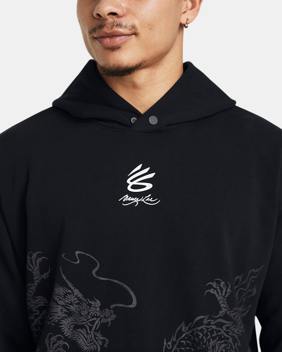 Men's Curry x Bruce Lee Lunar New Year 'Future Dragon' Hoodie in Black image number 3